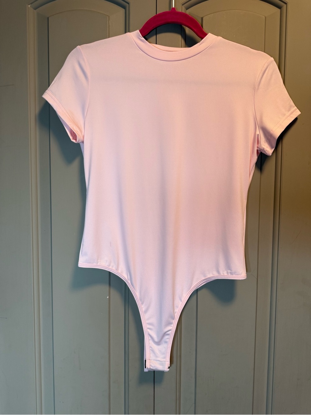 Pink Short-Sleeve One-Piece Bodysuit